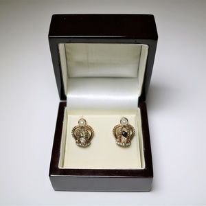Enchanted Gold Crown Stud Earrings